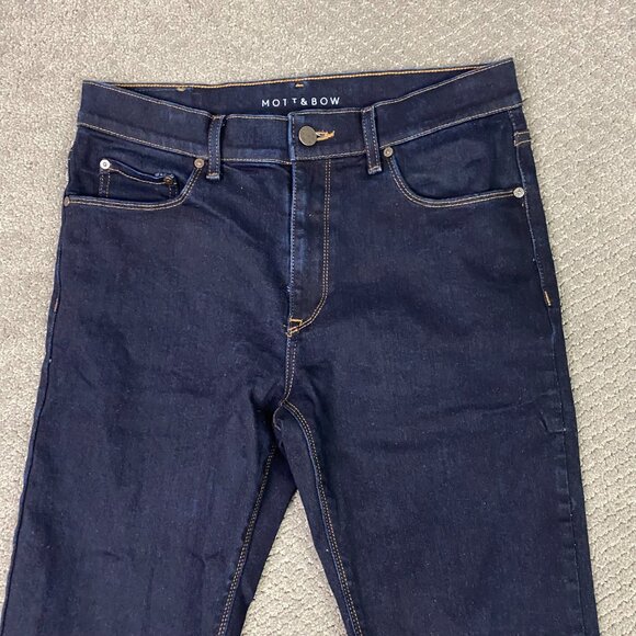Mott & Bow Jeans 32 x 32 Measures 31 x 31.5 Blue Slim Staple Rinse Stretch and - Picture 2 of 13